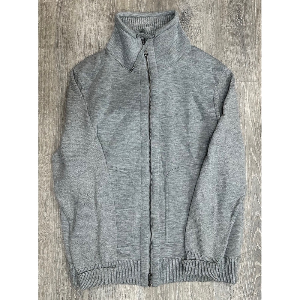 Banana Republic Sweater Mens Large Gray Cardigan Collared Heavy Full Zip Sweater - Picture 2 of 13